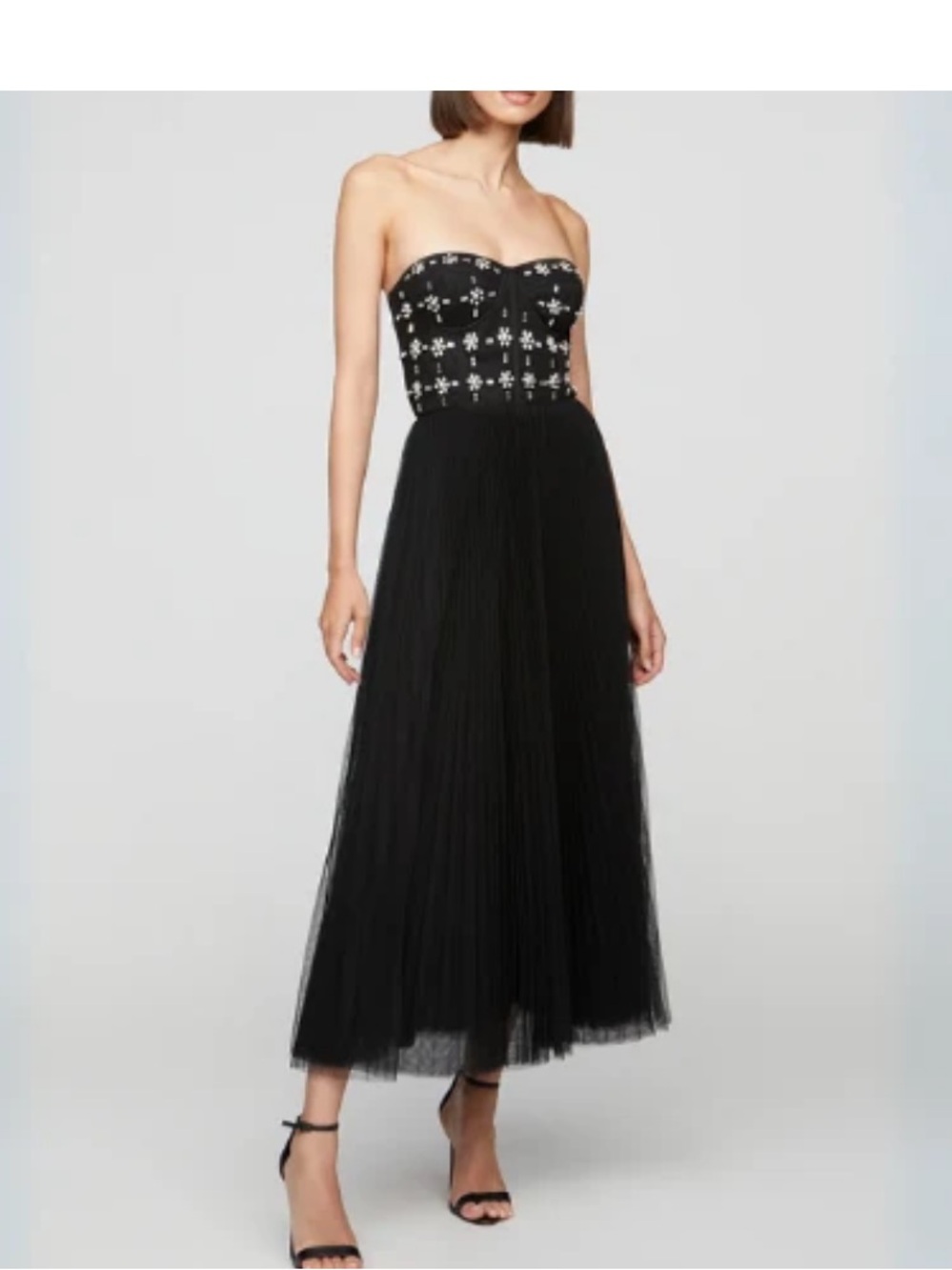 Theia Alesia Strapless Midi Dress